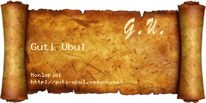 Guti Ubul névjegykártya